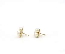Dazzling Pearl Cluster Earrings in 14K
