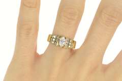 14K Yellow Gold 0.91 Ctw Marquise Diamond Engagement Ring