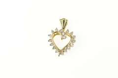 14K Yellow Gold 0.25 Ctw Diamond Heart Love Symbol Pendant