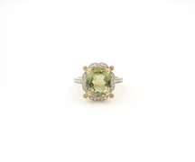 Stunning Lemon Quartz & Diamond Ring in 14K
