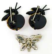 3 Vintage Austrian Pins, Cherries & Butterfly