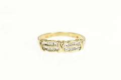 10K Yellow Gold 0.20 Ctw Baguette Diamond Tiered Statement Ring