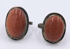 Lot of 2 Vintage Sterling Silver Rings