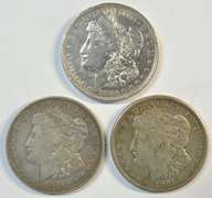 1921 P-D-S Morgan Silver Dollars. Last year of issue