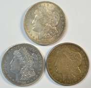 1921 P-D-S Morgan Silver Dollars. Last year of issue