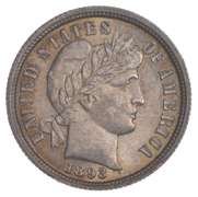 1893 Barber Dime - Love Token