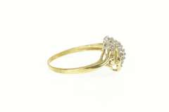 10K Yellow Gold 0.34 Ctw Classic Diamond Cluster Statement Ring