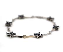 Elegant 2.12ctw Sapphire Flower and Diamond Bracelet in 14K