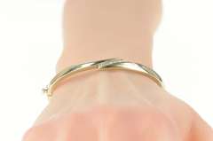 14K White Gold 0.50 Ctw Diamond Ornate Bypass Bangle Bracelet