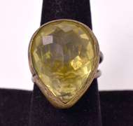 Gorgeous Massive 19.18CTS Lemon Citrine Ring in Sterling Silver