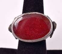 Stunning Massive 11.23CTS Red Quartz Ring in Sterling Silver