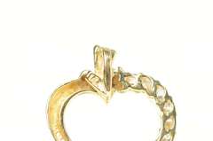 14K Yellow Gold 0.50 Ctw Curvy Heart Classic Love Symbol Pendant