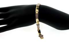 Geometric 14kt Yellow Gold Cubic Zirconia Bracelet