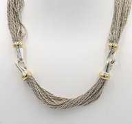 Tiffany & Co 2 Tone Multi Strand Station Necklace