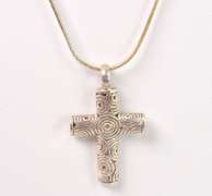 Ornate Cross Pendant Necklace in Sterling Silver