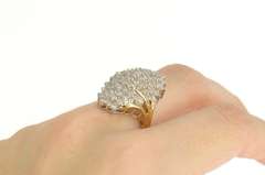 14K Yellow Gold 1.46 Ctw Diamond Cluster Statement Ring