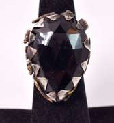 Amazing Rare Massive 17.52CTS  Black Spinel Ring in Sterling Silver