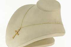 18K Yellow Gold Art Deco Ornate Cross Christian Classic Symbol Pendant
