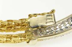 18K Yellow Gold 2.19 Ctw Roberto Coin Pave Diamond Woven Necklace