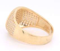 Gent's Yellow Gold Religious CZ Ring