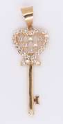 Fancy Yellow Gold Key Pendant