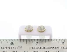 Elegant Round Diamond Clustered Earrings with 10k Yellow Gold
