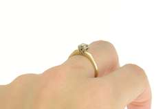 14K Yellow Gold 0.16 Ct 1940's Diamond Solitaire Engagement Ring