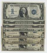 Nice 1934 $1, 2 1928 $2, & 4 1934 $5 Notes