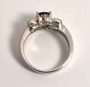 Stately Sapphire & Diamond Ring in 18K WG