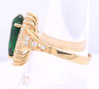 Gorgeous Yellow Gold Tourmaline and CZ Ring