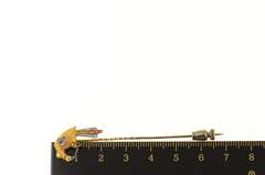 18K Yellow Gold Victorian Vulture Diamond Ruby Unique Pin/Brooch