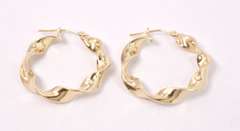 Fantastic Twisting Hoop Earrings in 14K Yellow Gold