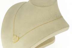 18K Yellow Gold 2.28 Ctw Pave Diamond Heart Love Chain Necklace