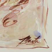 Marta Wiley, Framed Original Mixed Media Painting on Canvas, Thumb Printed and Hand Signed with Letter of Authenticity.