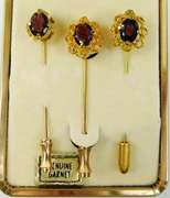 3 Genuine Garnet Stick Pins