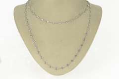 18K White Gold 4.20 Ctw Round Diamond By the Yard Chain Necklace