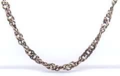 Vintage Sterling Silver Rope Chain Necklace