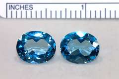 Brilliant Swiss Blue Topaz Pair - 12.27 cts.
