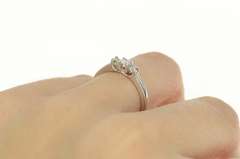 14K White Gold 0.22 Ctw Three Diamond Promise Engagement Ring