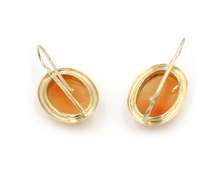 Shell Cameo Ring and Earring set in 14K