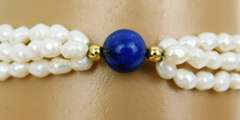 14K Lapis & Pearls Bracelet