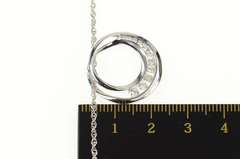 14K White Gold 0.37 Ctw Diamond Circle Journey Symbol Chain Necklace