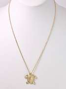 Gorgeous Sea Turtle Pendant Necklace in 14K Yellow Gold