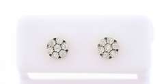 Stunning 10k White and Yellow Gold Earrings with Diamonds