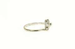 10K White Gold Retro Diamond Heart Bypass Promise Ring