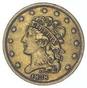 1838-D $5 Classic Head Gold Half Eagle - OBV Scratched