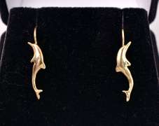 Dazzling Doldphin Earrings in 14K Yellow Gold