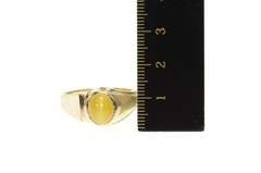 10K Yellow Gold Oval Tiger's Eye Retro Classic Statement Ring