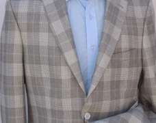 Windowpane Notch Lapel Sport Coat, Made In Italy