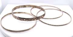 Vintage Sterling Silver Lot of 4 Bangles